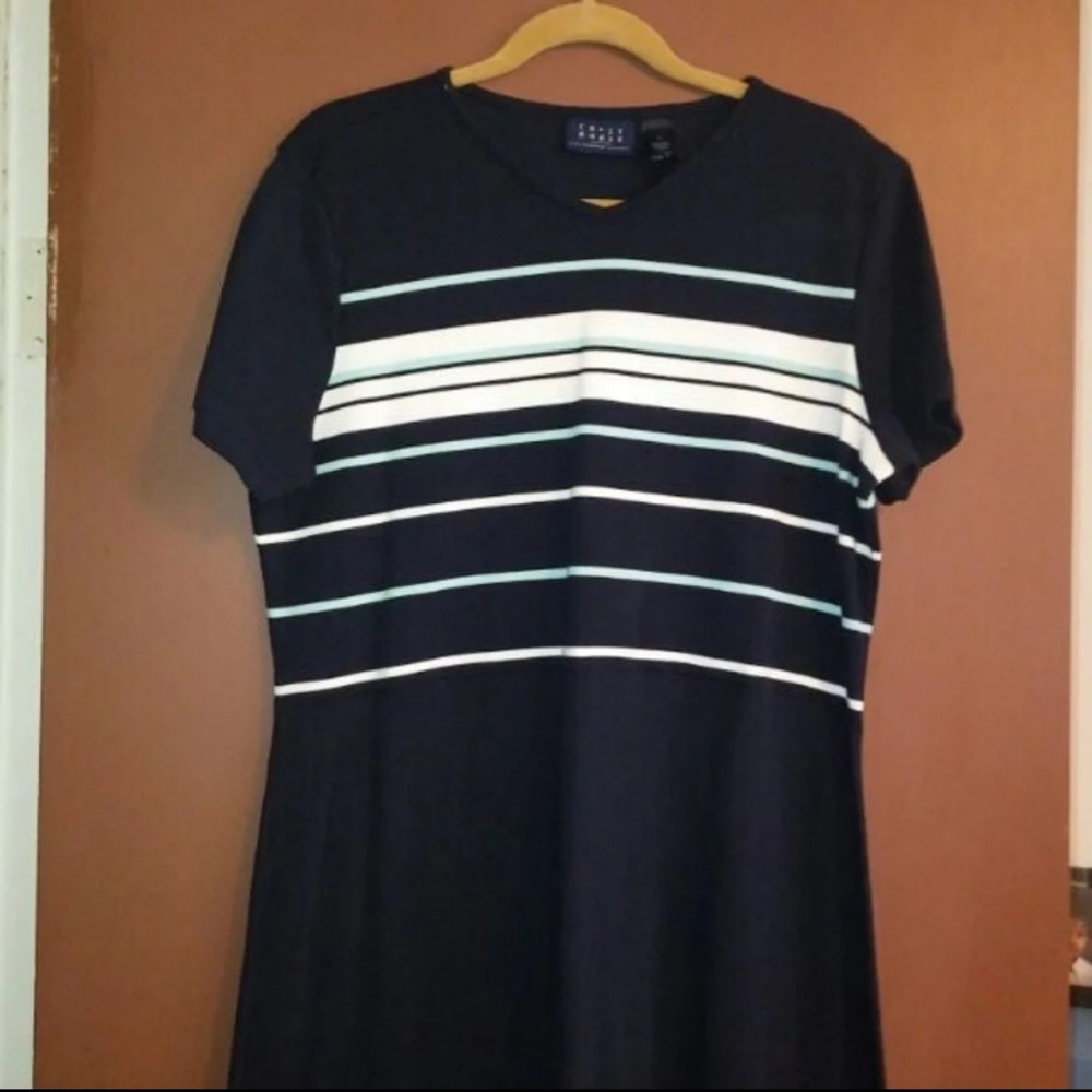 Casual Knit Stripe Maxi Shirt Dress sz XL - Picture 3 of 7